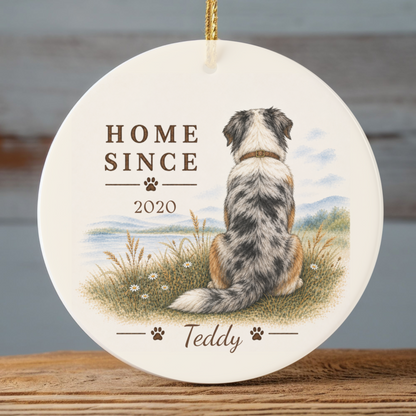 Personalized Australian Shepherd Ornament, Double Sided Aussie Gotcha Day Gift, Custom Dog Keepsake