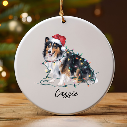 Personalized Shetland Sheepdog Ornament, Custom Dog Lover Gift