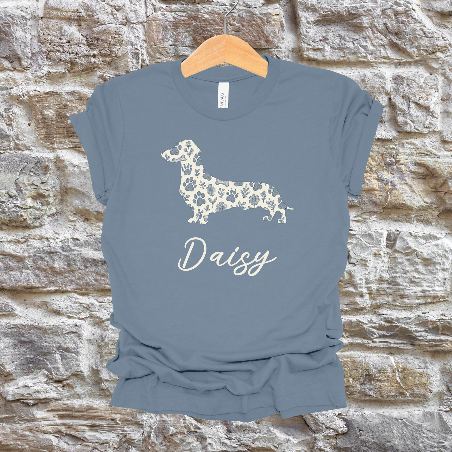 Personalized Dachshund Toile Dog Paw Shirt