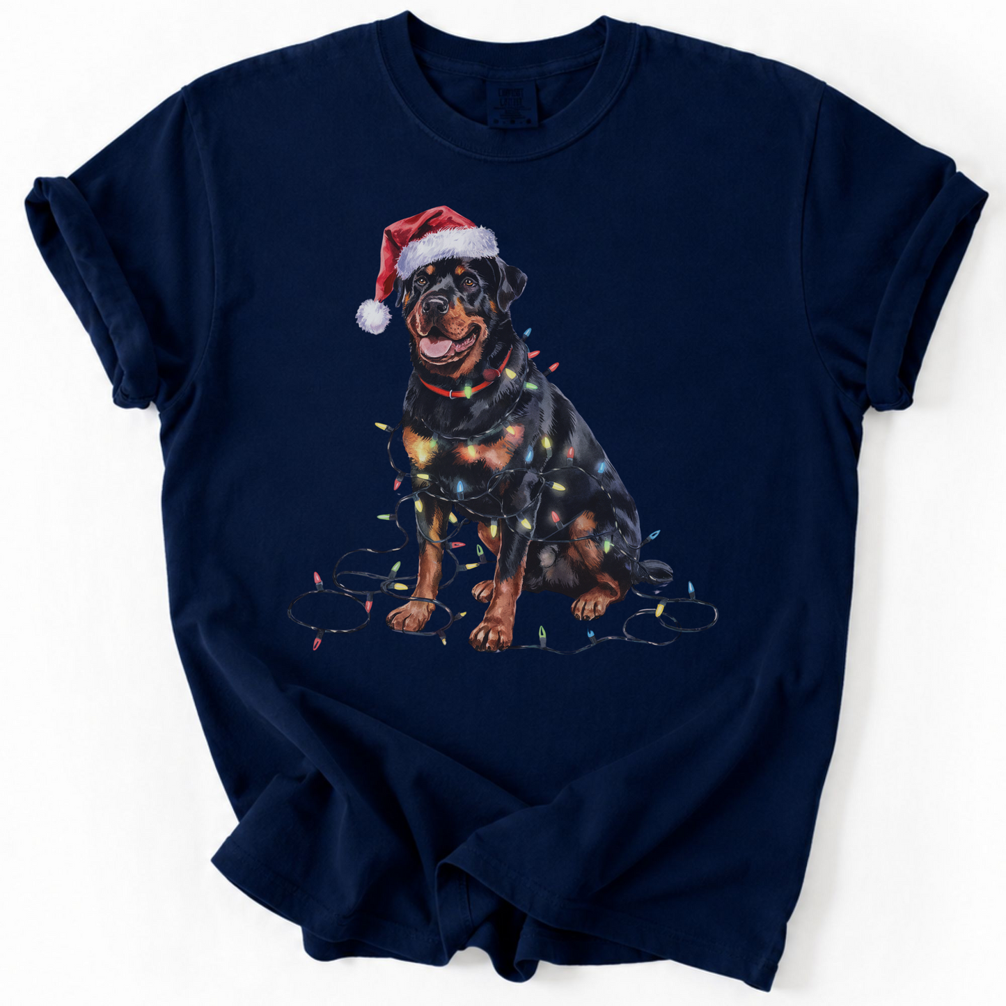 Christmas Rottweiler Shirt, Christmas Lights Dog Tee, Christmas Dog Tee, Rottweiler Mom Tshirt, Gift for Dog Lover, Rottweiler