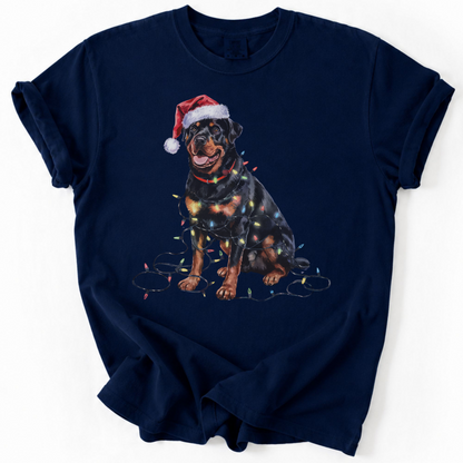Christmas Rottweiler Shirt, Christmas Lights Dog Tee, Christmas Dog Tee, Rottweiler Mom Tshirt, Gift for Dog Lover, Rottweiler