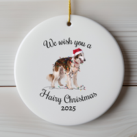 Load image into Gallery viewer, Christmas Borzoi Ornament, Christmas Lights Dog Keepsake

