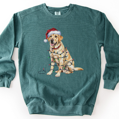 Yellow Labrador Christmas Lights Sweatshirt