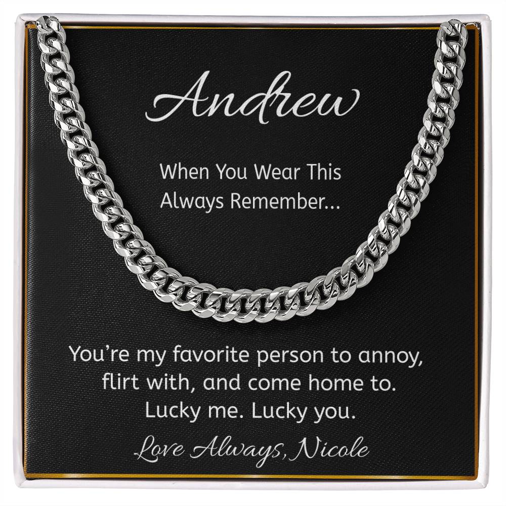 Funny Personalized Message Card Necklace – Flirty Couple Gift