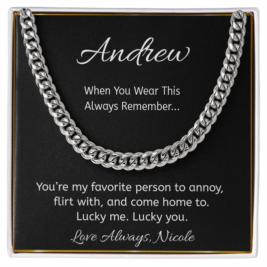 Funny Personalized Message Card Necklace – Flirty Couple Gift
