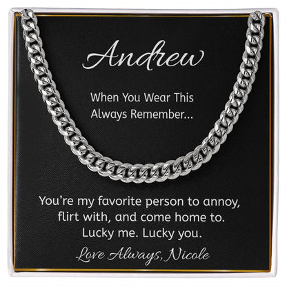Funny Personalized Message Card Necklace – Flirty Couple Gift