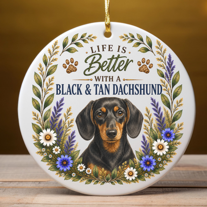 Black and Tan Dachshund Ornament, Doxie Lover Gift, Dachshund Mom Gift, Dog Keepsake