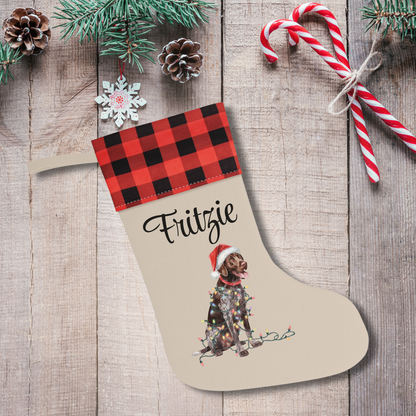 Personalized German Shorthaired Pointer Christmas Stocking, Holiday Decor Gift for Pet Lovers