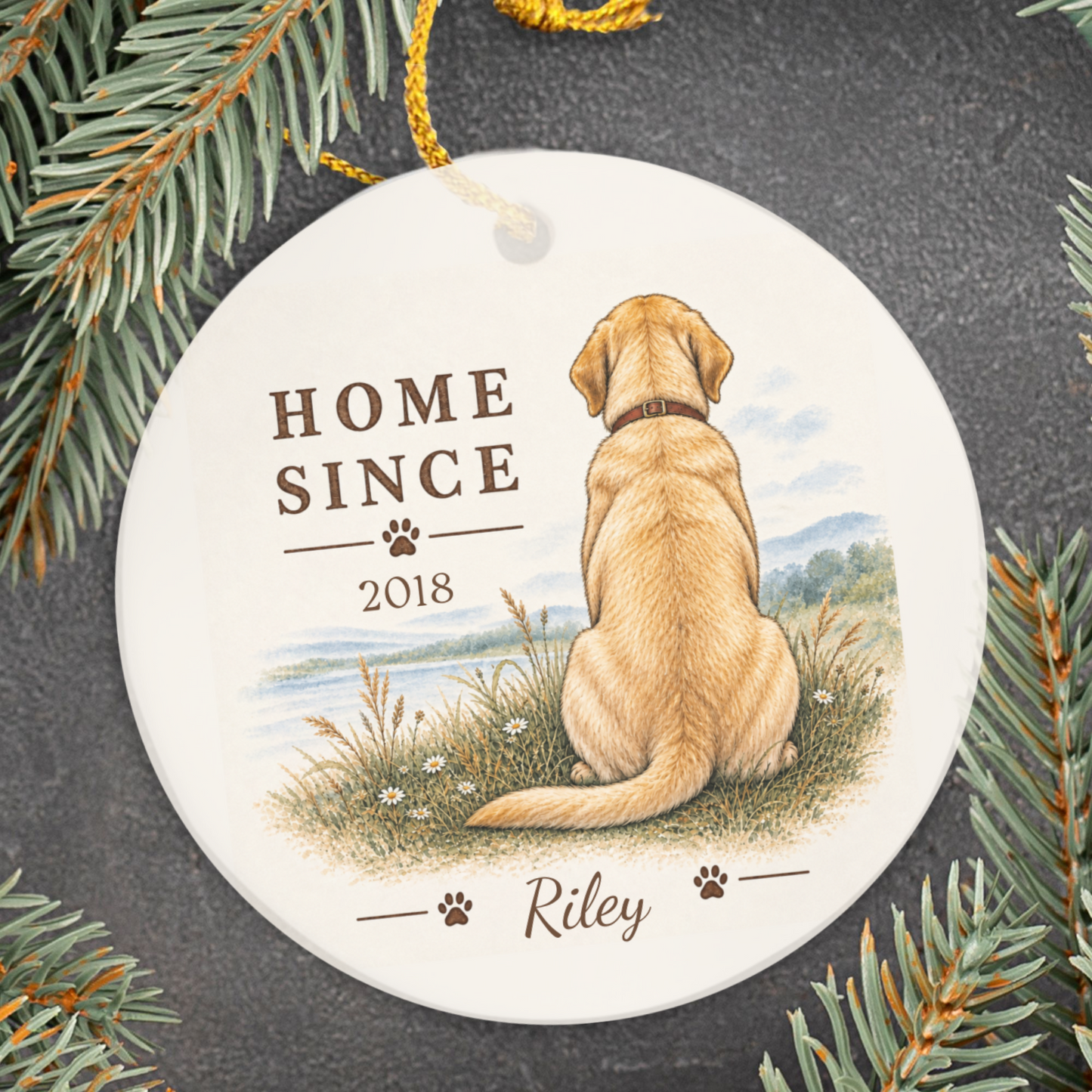 Personalized Dog Ornament, Double Sided Gotcha Day Gift, Custom Pet Adoption Keepsake