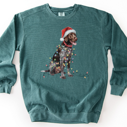 German Shorthaired Pointer Christmas Lights Sweatshirt