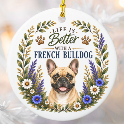 French Bulldog Ornament - Liife Is Better