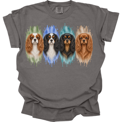 Cavalier King Charles Spaniel Shirt, Blenheim Ruby Tricolor Black Tan Dog Mom Gift