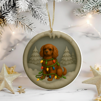 Load image into Gallery viewer, Personalized Ruby Cavalier King Charles Spaniel Christmas 3D Clay-Style Dog Keepsake