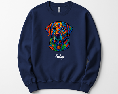 Personalized Geometric Tile Dog Head Shirt