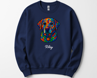 Load image into Gallery viewer, Personalized Geometric Tile Dog Head Shirt
