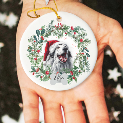 Personalized Borzoi Christmas Ornament