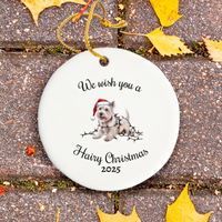 Load image into Gallery viewer, Christmas West Highland Terrier Ornament, Christmas Lights Dog Keepsake
