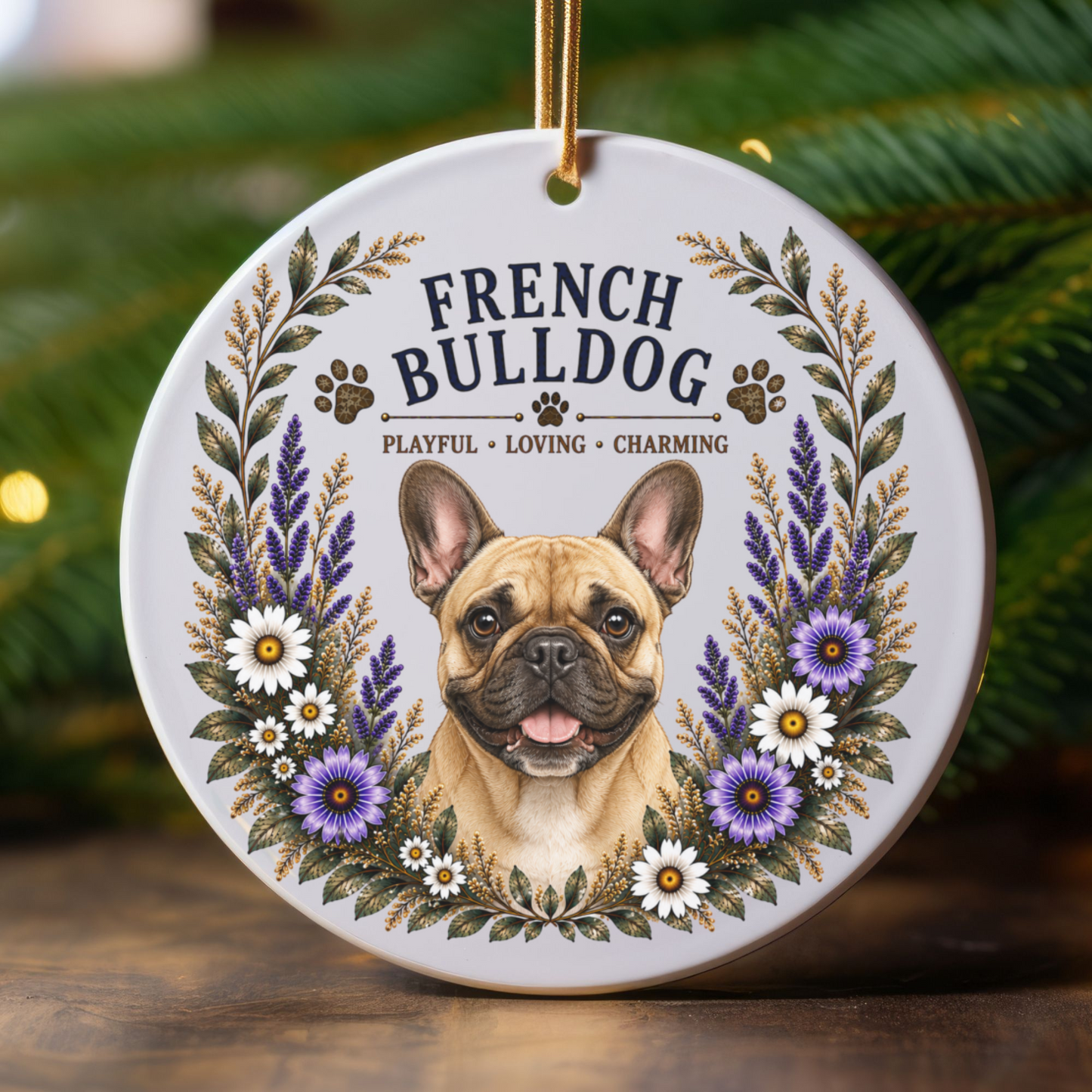 French Bulldog Ornament, Frenchie Lover Gift, French Bulldog Mom Gift, Dog Breed Keepsake
