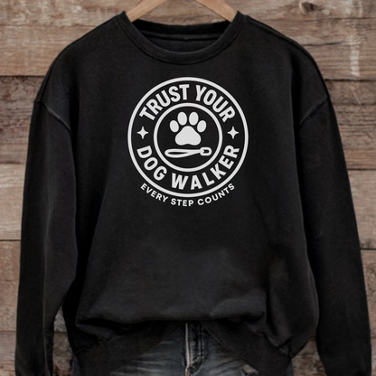 Dog Walker Hoodie, Pet Lover Sweatshirt, Cozy Funny Gift for Dog Walkers, Unisex Apparel, Step Counter Sweater