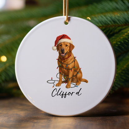 Personalized Fox Red Labrador Retriever Ornament