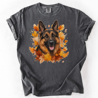German Shepherd Fall Shirt, Autumn Dog Mom Comfort Colors Tee