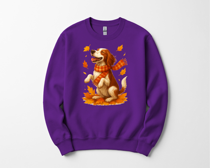 Springer Spaniel Fall Sweatshirt, Cozy Autumn Dog Sweatshirt, Dog Lover Fall Apparel, Cute Dog Autumn Outfit, Fall Dog Shirt