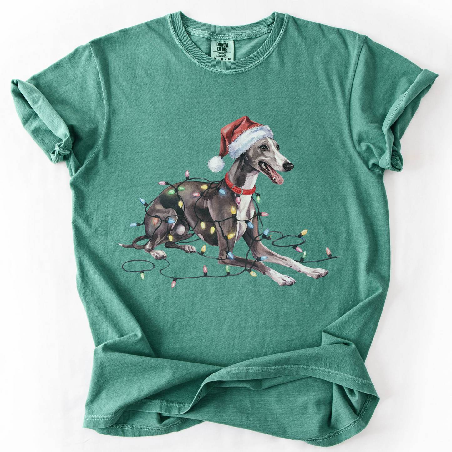 Greyhound Christmas Lights Shirt