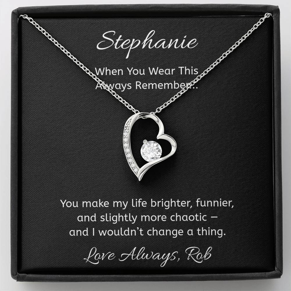 Personalized Heart Necklace with Message Card