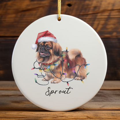 Pekingese Ornament, Personalized Dog Keepsake