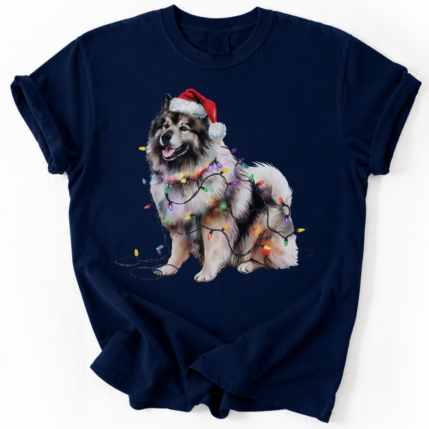 Christmas Keeshond Shirt, Christmas Lights Dog Shirt, Christmas Dog, Keeshond Mom Shirt, Gift for Dog Lover, Keeshond