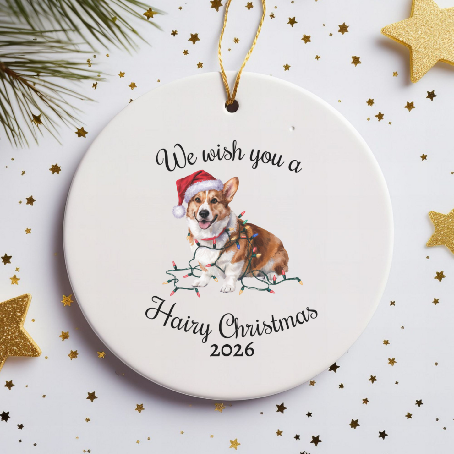 Corgi Christmas Ornament, Personalized Dog Keepsake
