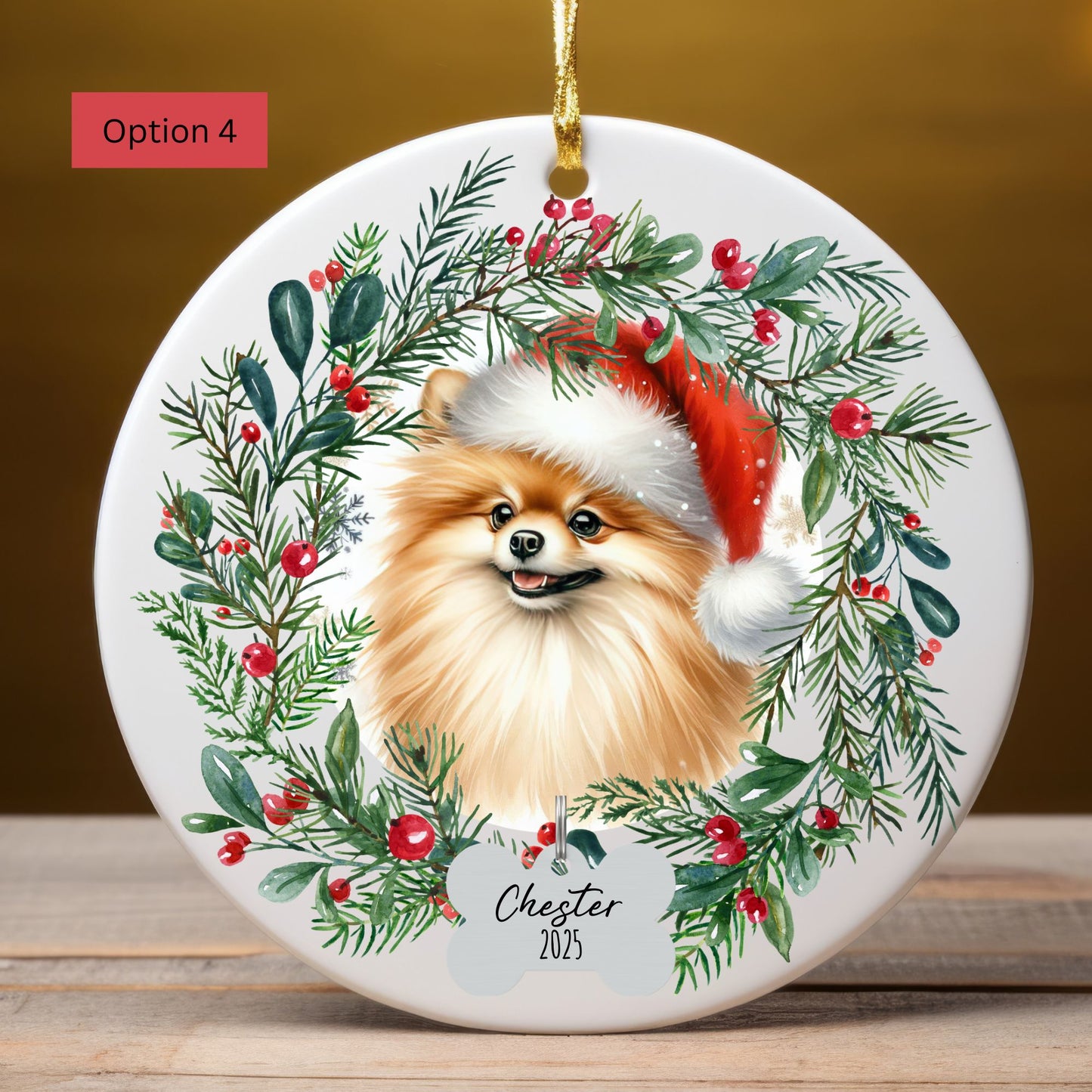 Personalized Pomeranian Christmas Ornament