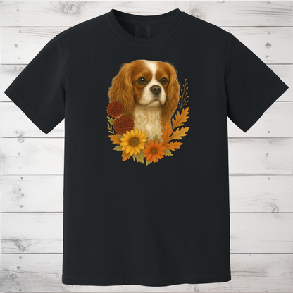 Cavalier King Charles Spaniel Sweatshirt – Blenheim, Ruby or Tri-Color Dog Lover Gift, Cute Fall Floral Crewneck for Pet Owners