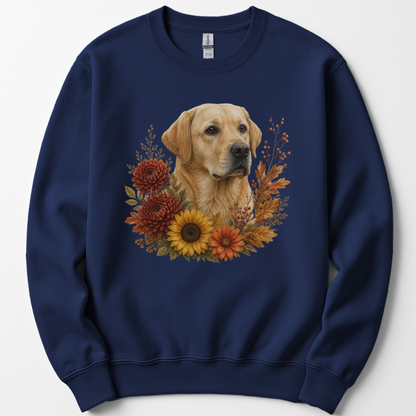 Yellow Labrador Autumn Floral Sweatshirt