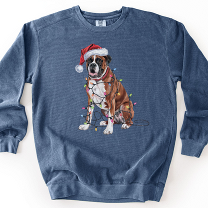 Boxer Christmas Lights Dog Sweatshirt