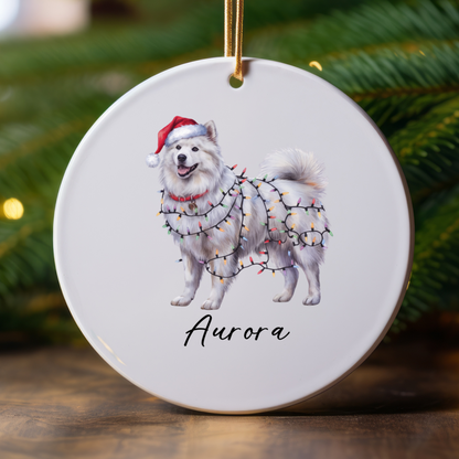Personalized Samoyed Ornament, Custom Dog Lover Gift