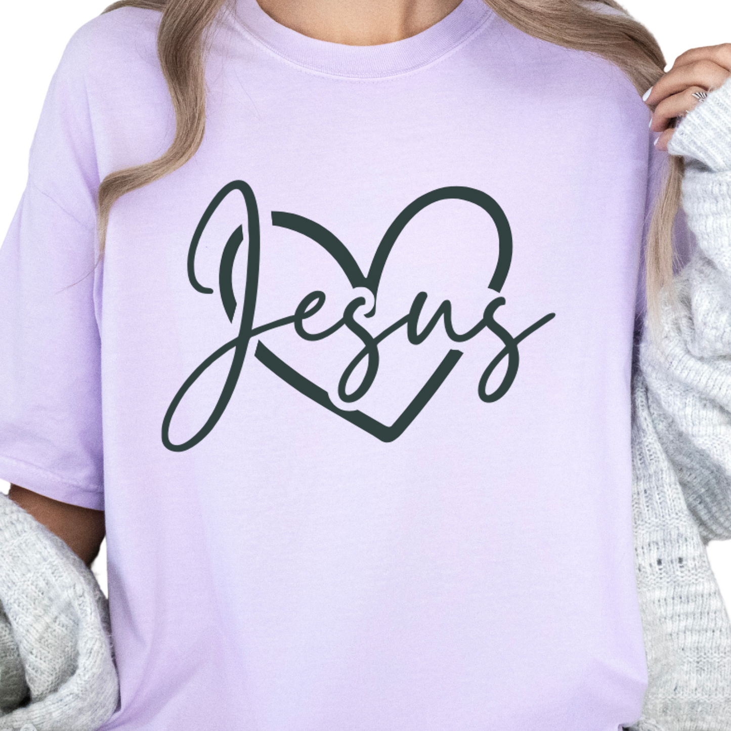 Jesus Heart Shirt, Christian Faith Tee, Minimalist Comfort Colors Gospel Shirt