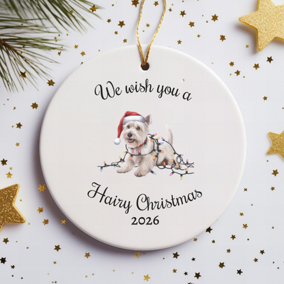 Christmas West Highland Terrier Ornament, Christmas Lights Dog Keepsake