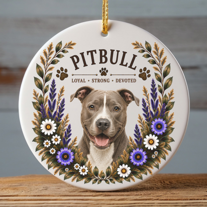 Pit Bull Ornament, Pitbull Lover Gift, Pit Bull Mom Gift, Dog Breed Keepsake