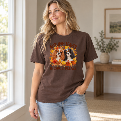 Cavalier King Charles Spaniel Autumn Leaves & Cavis Please Shirt