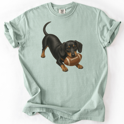 Black Tan Dachshund Football Shirt