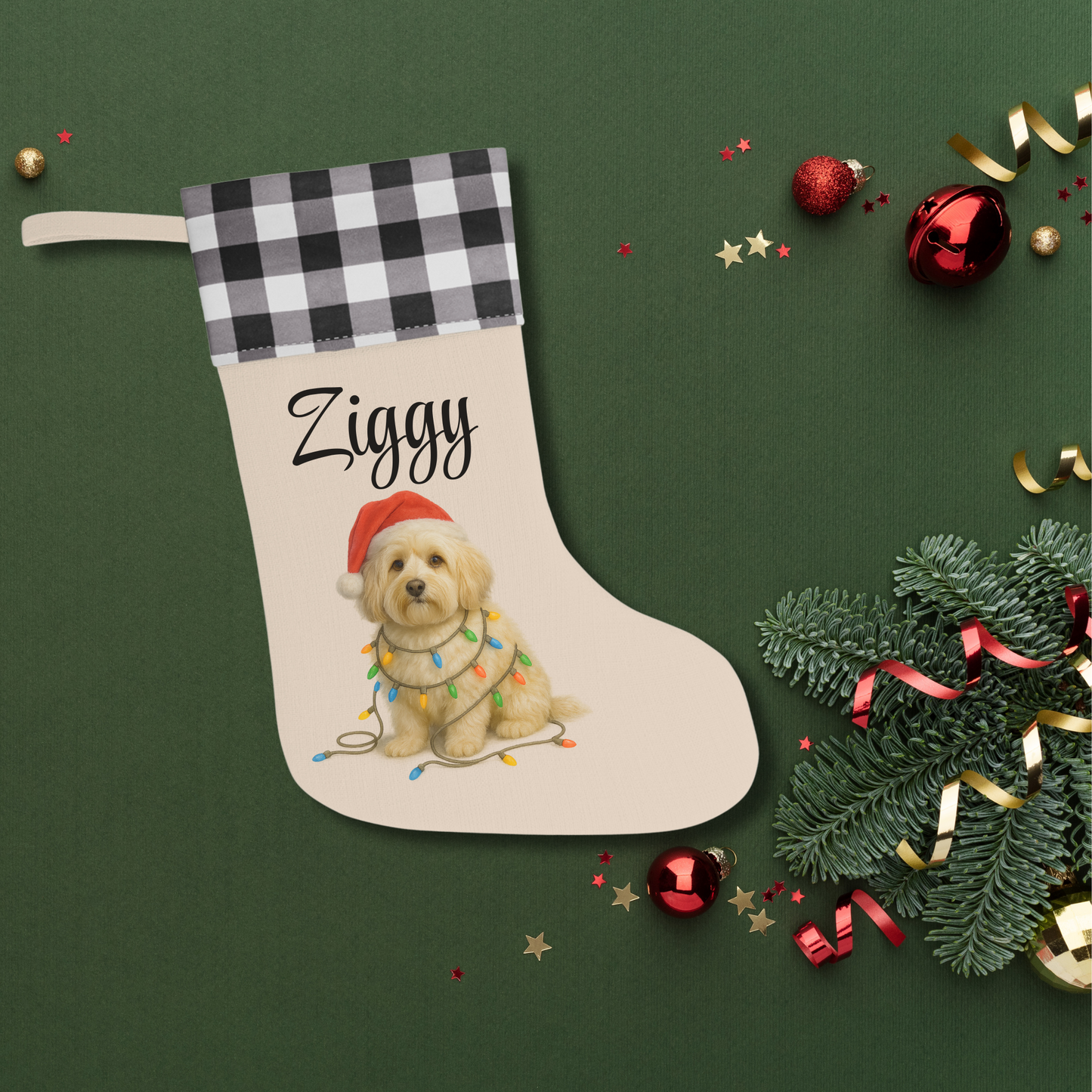 Personalized Havanese Christmas Stocking, Holiday Decor Gift for Pet Lovers