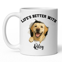 Load image into Gallery viewer, Personalized Yellow Lab Life’s Better With My Dog Mug
