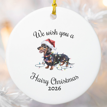 Christmas Dachshund Ornament, Christmas Lights Dog Keepsake