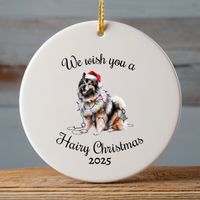 Load image into Gallery viewer, Christmas Keeshond Ornament, Christmas Lights Dog Keepsake
