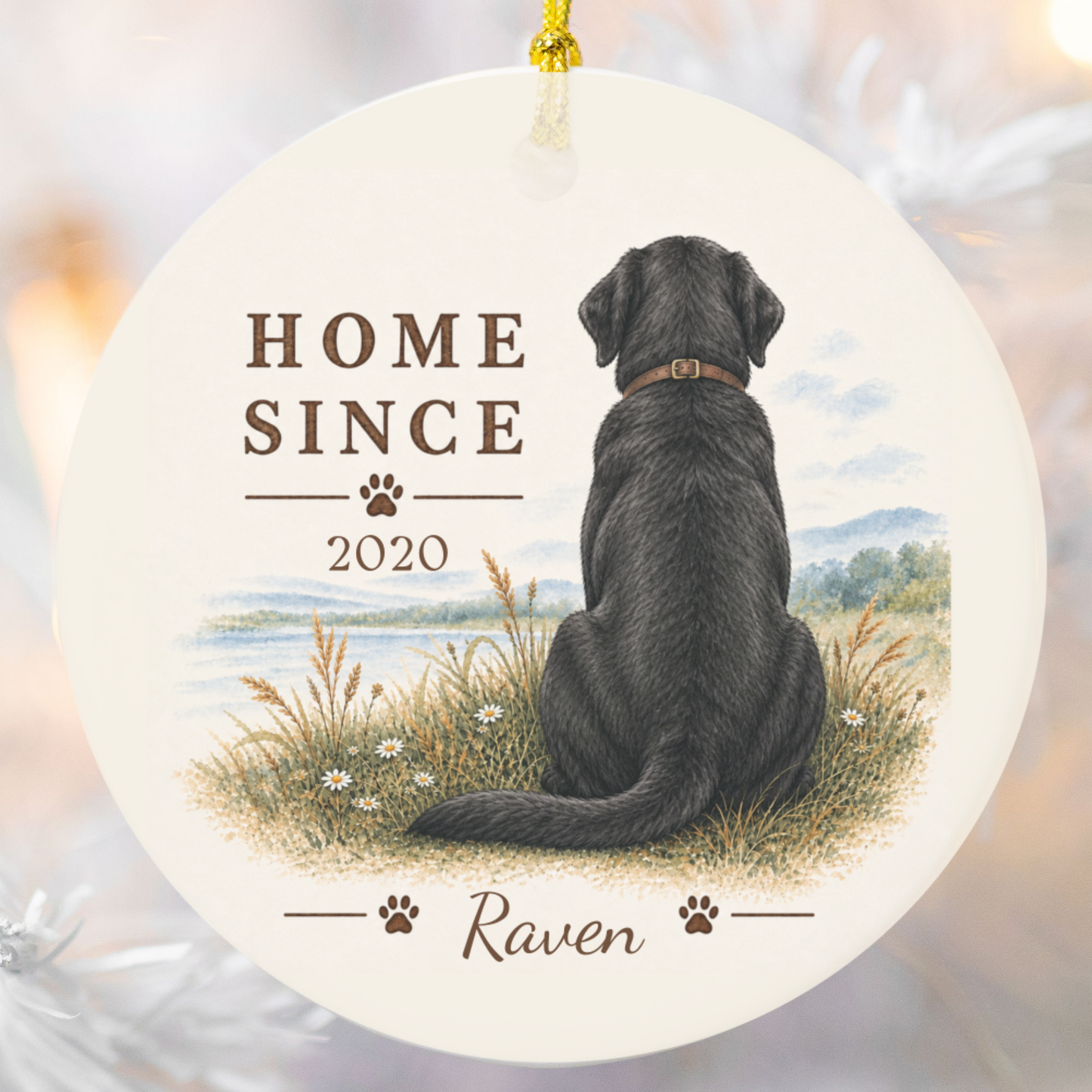 Personalized Black Lab Ornament, Double Sided Labrador Gotcha Day Gift, Custom Dog Keepsake
