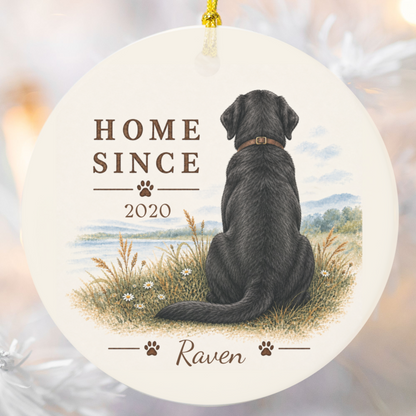 Personalized Black Lab Ornament, Double Sided Labrador Gotcha Day Gift, Custom Dog Keepsake