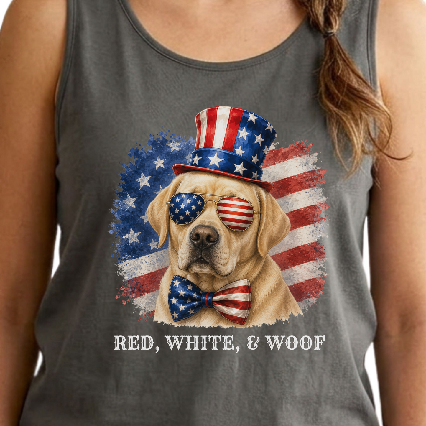 Patriotic Yellow Lab Tank Top