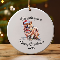 Load image into Gallery viewer, Christmas Chow Chow Ornament, Christmas Lights Dog Keepsake
