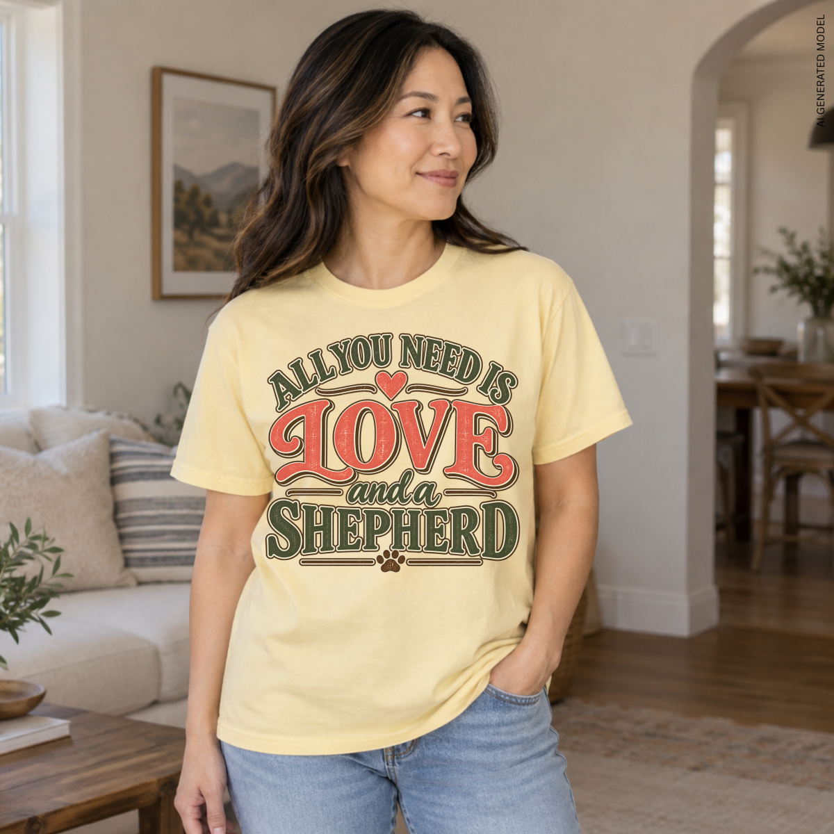 German Shepherd Shirt, All You Need Is Love and a Shepherd